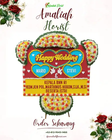 Papan Bunga Pernikahan Air Upas